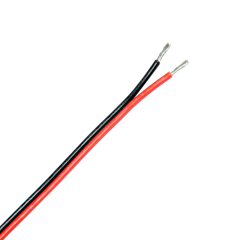 TUOFENG 22awg Electrical Wire 100 ft 22 Gauge Led Wire 2 Pin Extension Cable Wire Red Black Wires 12V/24V DC Cable for Led Strips Single Colour 22AWG-2pin-100ft