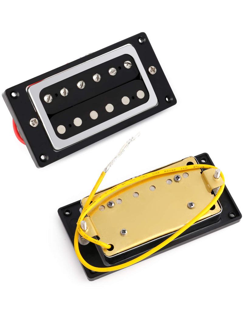 Metallor Sealed Guitar Humbucker Pickups Double Coil Pickup Set Compatible with Les Paul LP Style Electric Guitar Parts Replacement Chrome. C3