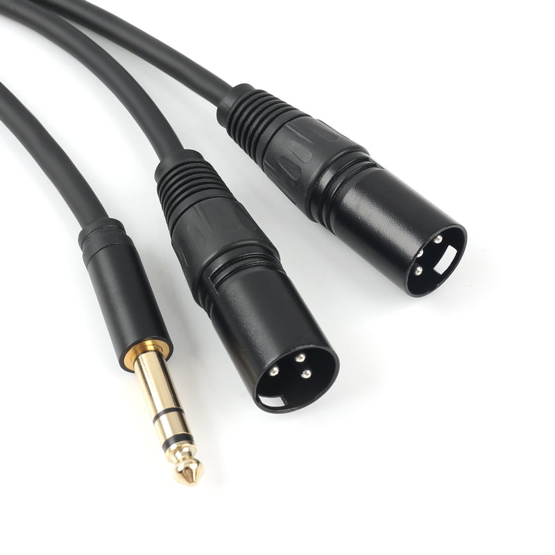 [AUSTRALIA] - SiYear Profession 6.35mm (1/4inch) TRS Male Plug to 2 Dual XLR Male Microphone Stereo Unbalanced Audio Converter Adapter Y Splitte Cable Cord （5FT/1.5M) 6.35-2XLRM-1.5M 