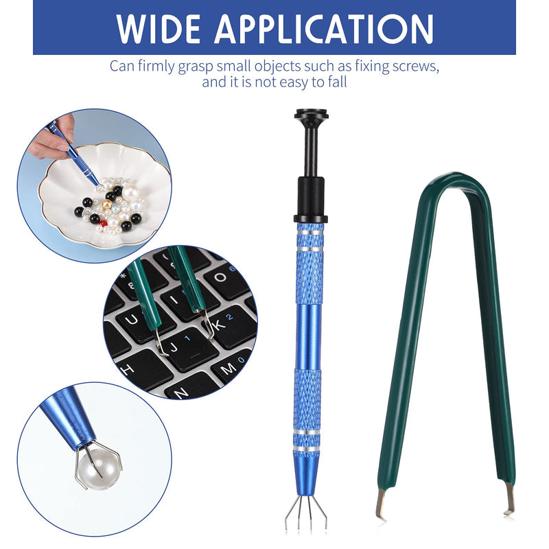 4 Pieces IC Chip Remover Tool IC PLCC Chip Extraction Tool Extractor Puller 4-Claw Prongs Grabber and Keyboard Key Switch Test Pencil Tool for Disassembly of Electronic Component Jewelry