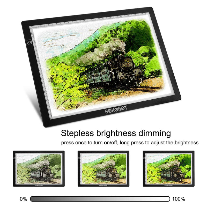 A4 Light Board, HOHOTIME Tracing Dimmable LED Light Pad with Eye-Soft Technology for Artists, Diamond Painting, Drawing, Sketching