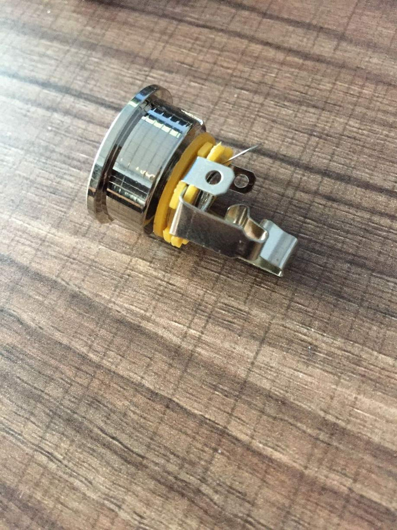 KAISH Black Metric Threading Electric Guitar Jack 6.35mm Electrosocket Jack Plate for Tele/Telecaster Guitar(Import Style)
