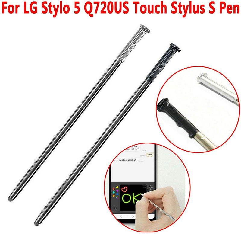 2 PCS Stylus Pen Replacement Stylo 5/5+ Q720 Q720MS Q720PS Q720CS Touch Pen Stylus Pen + Eject Pin (Black) Black