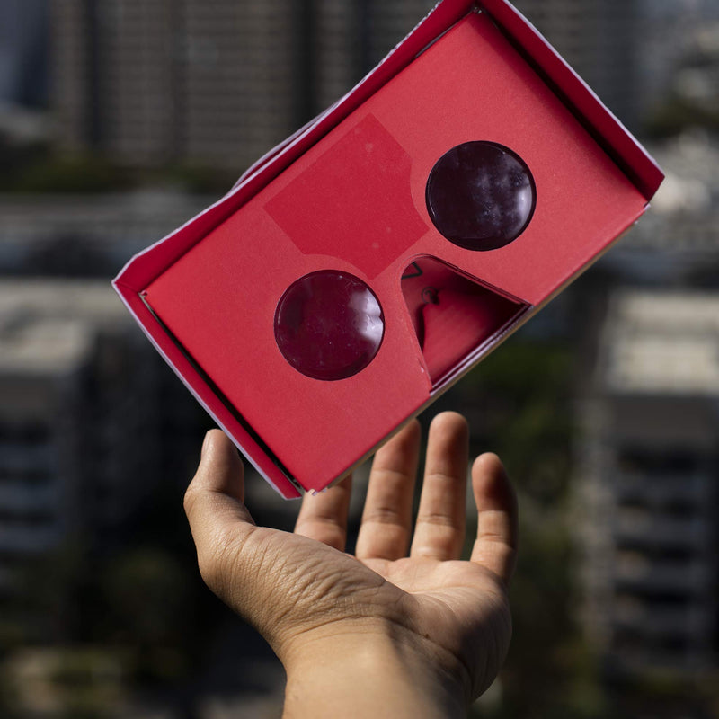 I AM CARDBOARD VR Box | The Best Google Cardboard Virtual Reality Viewer for iPhone and Android | Google Cardboard v2 Headset Inspired | Small and Unique Travel Gift Under 20 Dollars (Red) Red