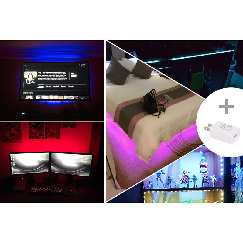 [AUSTRALIA] - PANGTON VILLA Led Strip Lights 6.56 Feet for 40-60 Inch TV Usb Backlight Kit with Remote Rgb 16 Colors Bias Mood Lamp for Bedroom, Room Hdtv 