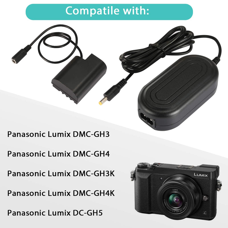 SinFoxeon DMW-DCC12 DMW-AC8 Camera AC Power Adapter Replace Panasonic BLF-19 Battery for Panasonic Lumix DMC-GH3, DMC-GH4, DMC-GH3K, DMC-GH4K, DC-GH5, DC-G9 Camera