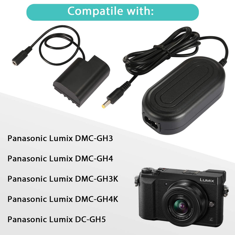 PowEver DMW DCC12 DMW AC8 AC Power Adapter Charger kit Replacement DMW-BLF19 DMW-BLF19E DMW-BLF19PP Battery for Panasonic Lumix DMC-GH3 DMC-GH4 DMC-GH3K DMC-GH4K DMC- GH5 DMC-GH5S DC-G9 Cameras