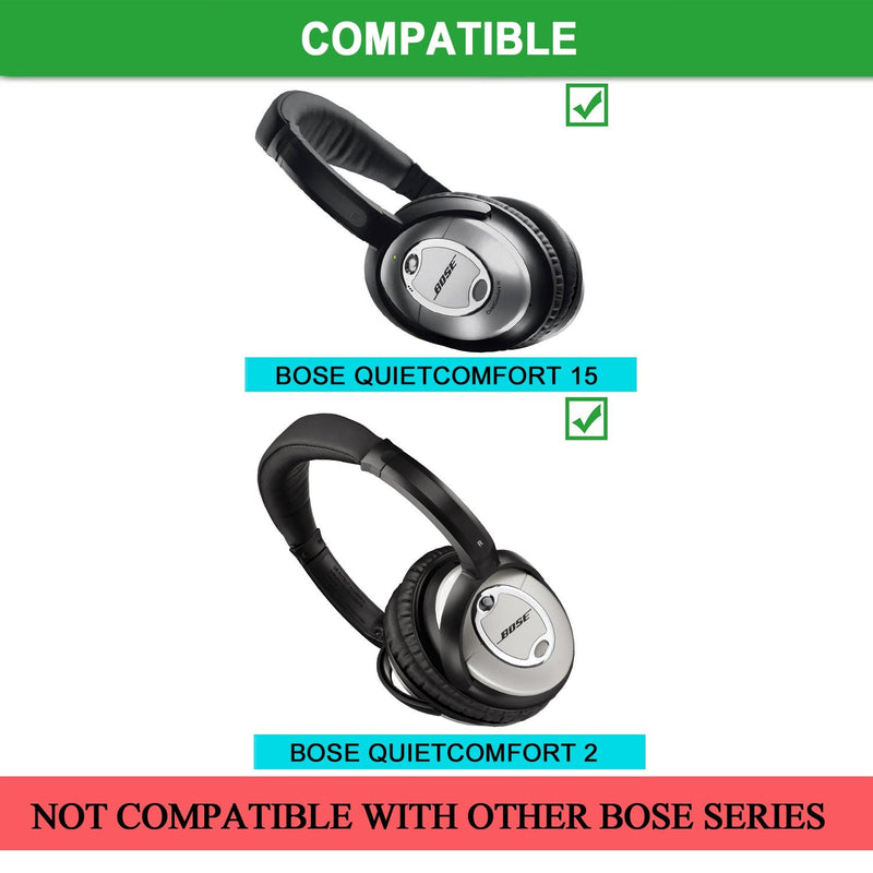 [AUSTRALIA] - QC15 QC2 Headband Cover, JARMOR Replacement Head Band Protector with Zipper [ Easy Installation ] for Bose QuietComfort 15, QuietComfort 2 Headphones (Black) Black 