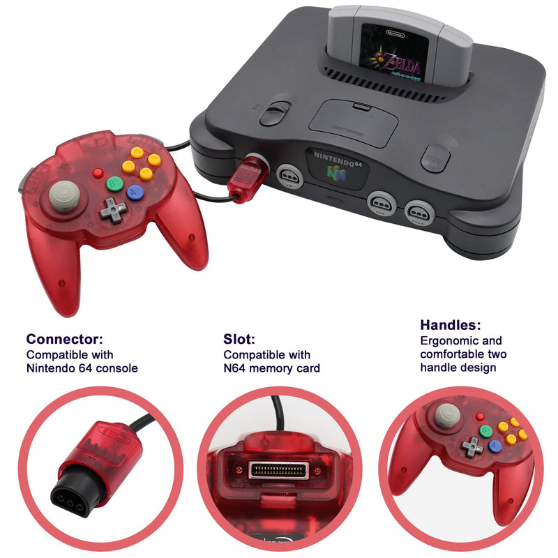 [AUSTRALIA] - Intec Gaming Warrior 64 Wired Controller for Original Nintendo 64 N64 Console (Red) Red 