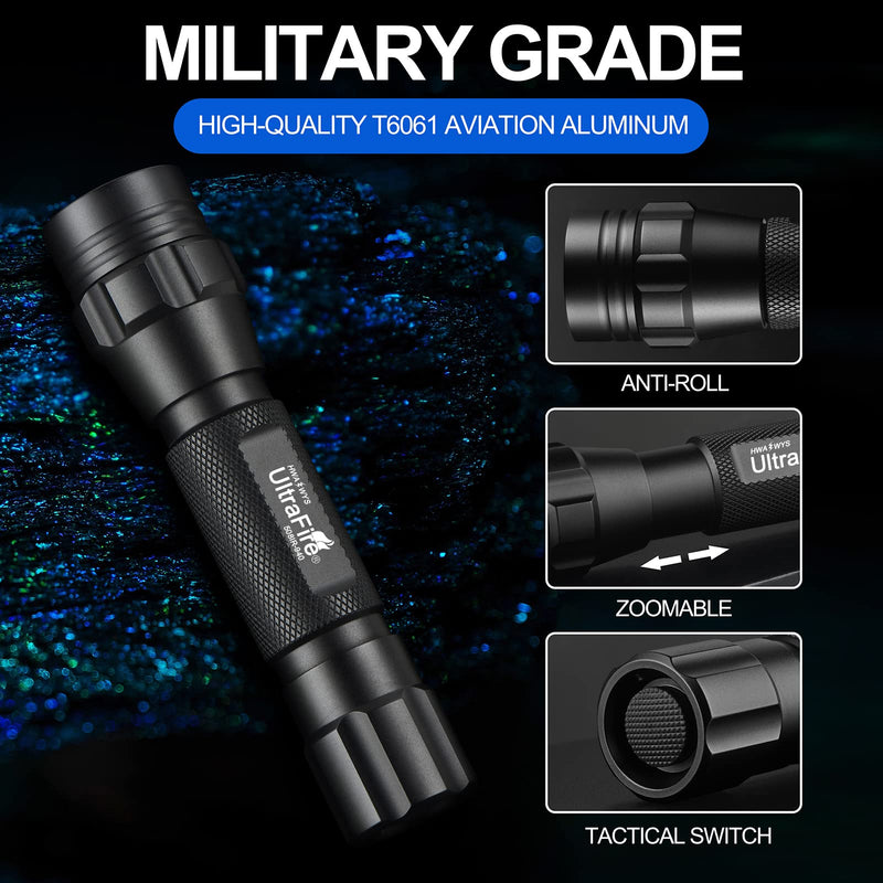 [AUSTRALIA] - ULTRAFIRE 940nm IR Flashlight for Night Vision, Infrared Light LED IR Illuminator, Zoomable IR Lights are Invisible to The Human Eye - Use with Night Vision Gear (Infrared 940nm Light) Infrared 940nm Light 