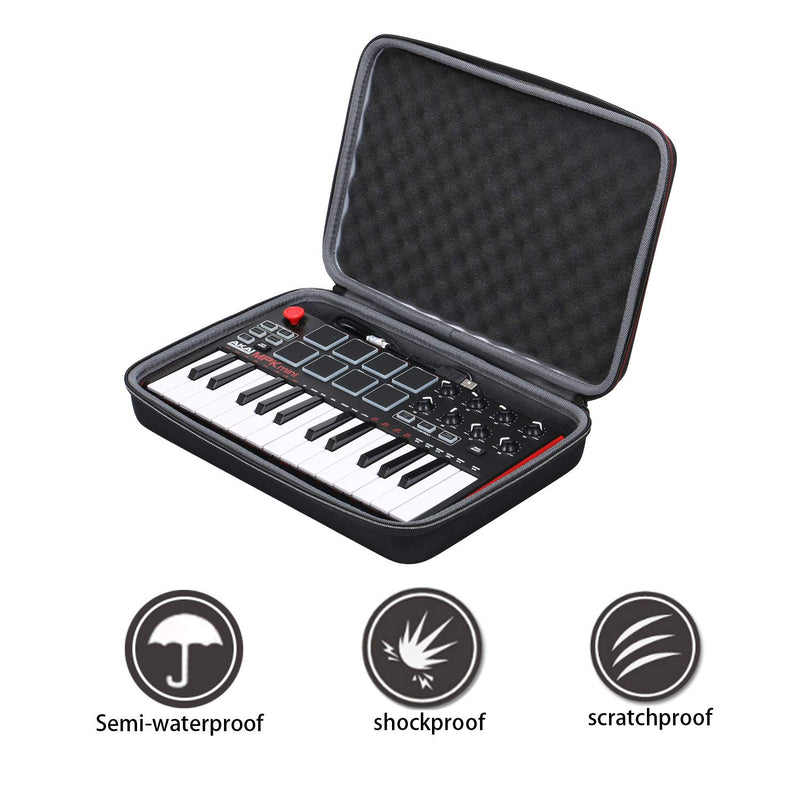 XANAD Hard Protective Case for Akai Professional MPK Mini MKII & MK3 & MPK Mini Play | 25-Key Ultra-Portable USB MIDI Drum Pad & Keyboard Controller