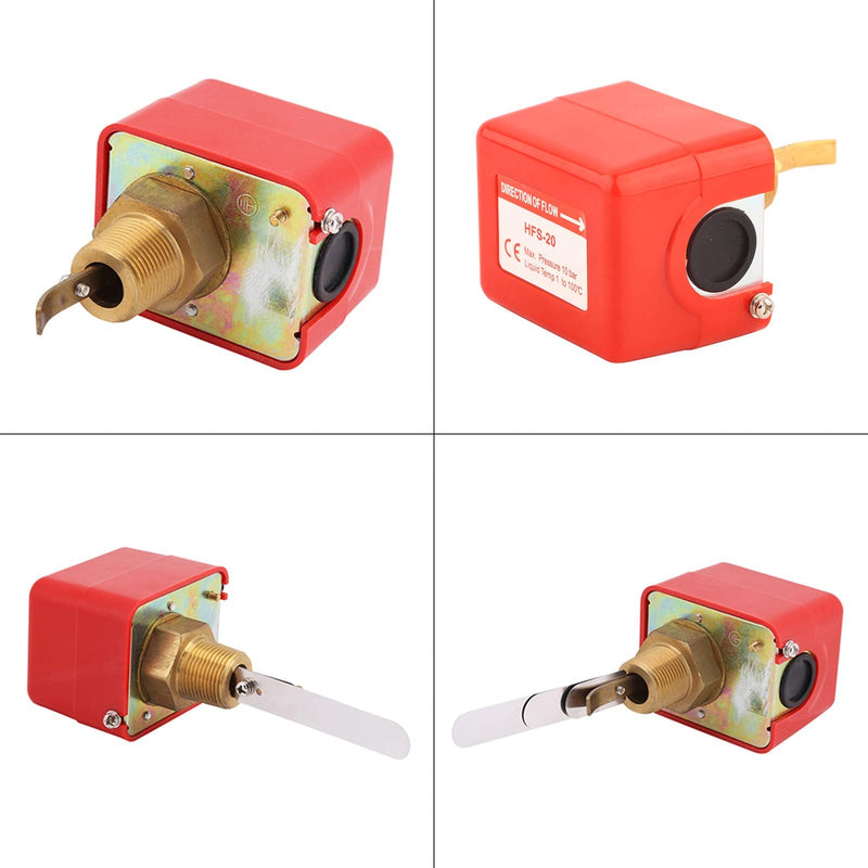 SPDT Thread Paddle Type R3/4 Liquid Water Oil Flow Sensor Switch Automatic Control 15A 250V HFS-20