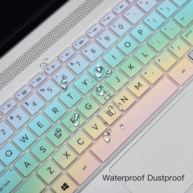 CaseBuy Keyboard Cover for 2023 HP Envy x360 15.6" 15m-EU 15m-ES 15-ep 15-es2083cl 15-es2075cl 15-es2072cl 15t-es100 15-es1035nr 15m-es1013dx es1023dx 15m-eu0033dx eu0013dx /Out Numeric Keypad,Rainbow Colorful