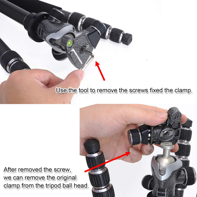 iShoot Tripod Head Clamp Adapter Converter Compatible with & for ARCA-Swiss Fit Clamp Use to Tripod Ball Head of Gitzo 82TQD 82QD, Manfrotto MH490 492 494 496 498, MH054 055 057 Series, MHXPRO Series