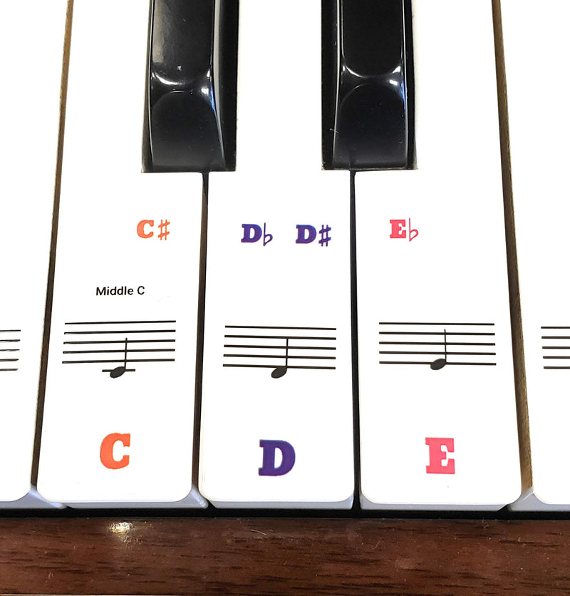 DNB Piano Note Stickers For 88 | 76 | 61 | 49 | 37 Key Transparent And Removable