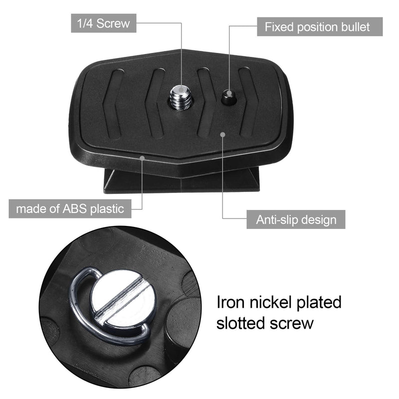 2 Pieces Tripod Quick Release Plate Tripod Adapter Mount Camera Tripod Adapter Plate Parts for Tripods and Cameras Tripod Mount QB-4W (44 x 44 mm/ 1.73 x 1.73 Inch) 44 x 44 mm/ 1.73 x 1.73 Inch