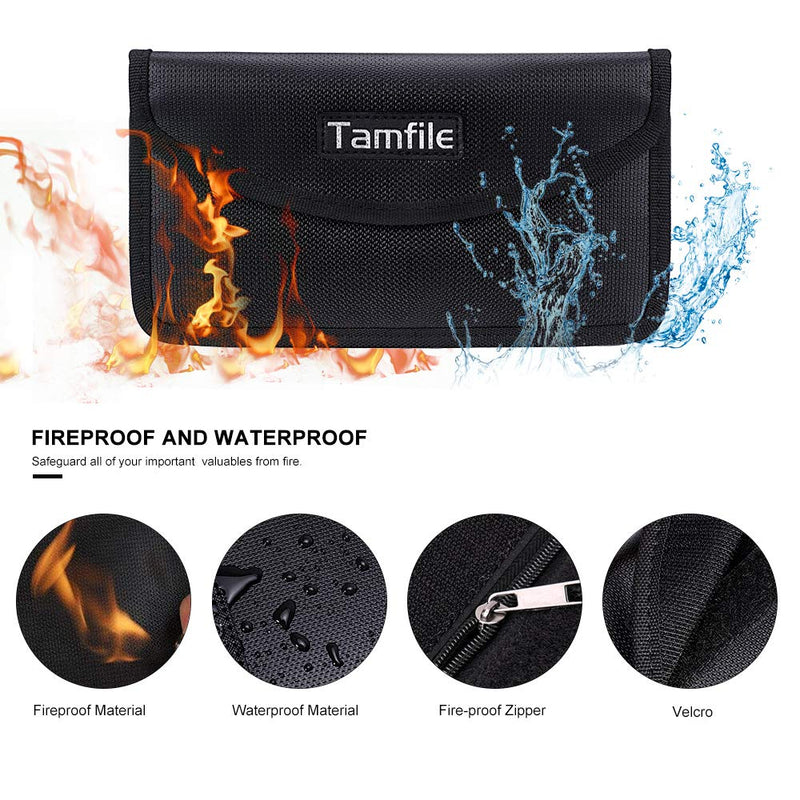 Fireproof Faraday Bag with Zipper Anti-Tracking GPS RFID Car Key Signal Blocker Wallet Shielding Pouch Protective Case for Cell Phone Privacy and Car Key FOB