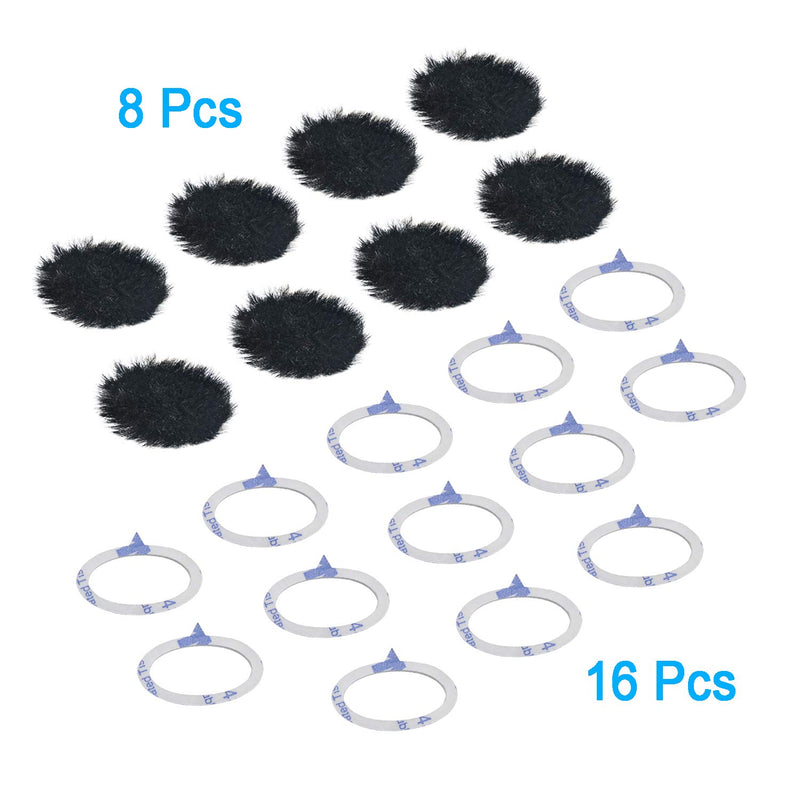 YOUSHARES Camera Mic Windscreen, 8 PCS Fur Wind Muff Wind Cover for DSLR Built-in Microphone Outdoor Wind Filter