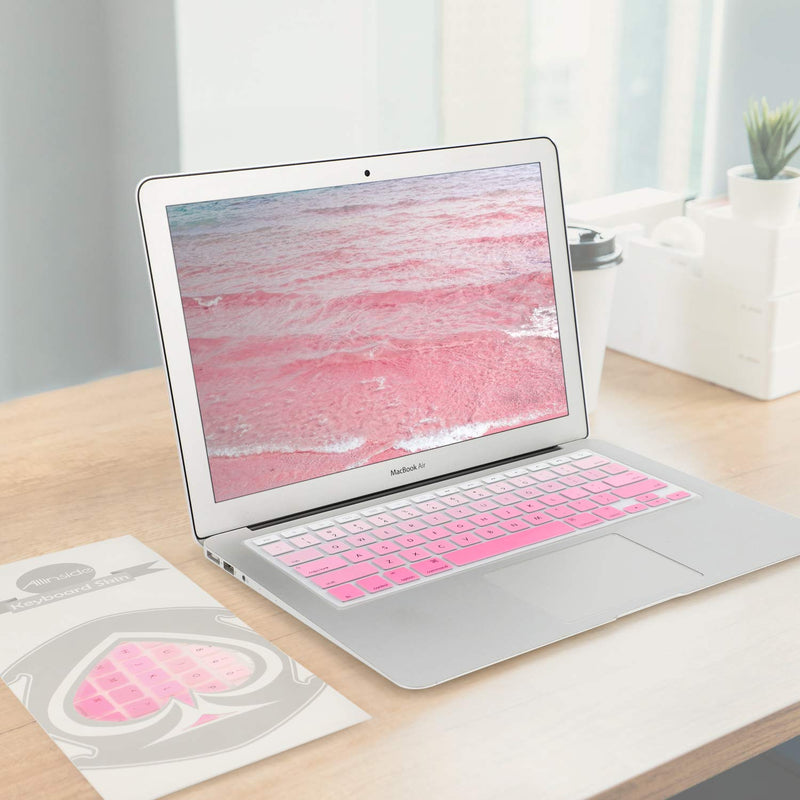 Allinside Pink Ombre Keyboard Cover Skin for MacBook Pro 13" 15" 17" (2015 or Older Version), MacBook Air 13" A1369/A1466, Older iMac Wireless Keyboard MC184LL/B 2010-2017 MacBook Air 13 & 2008-2015 Mac Pro 13/15 Ombre Pink