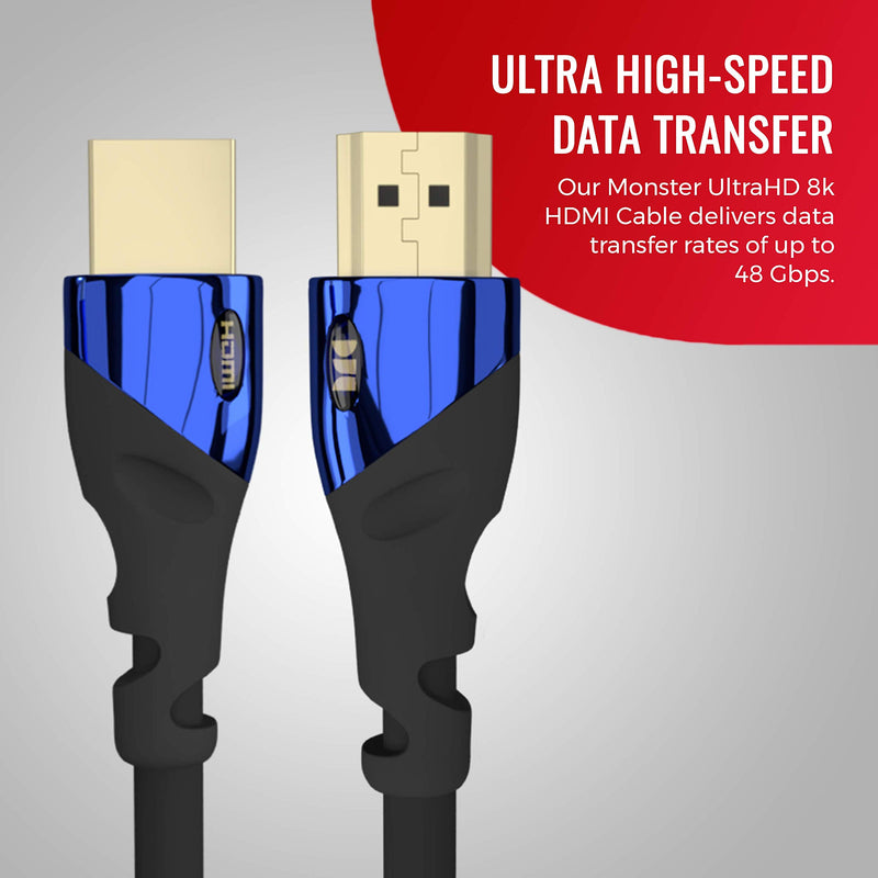 Monster Ultra High-Speed 8K Cobalt HDMI 2.1 Cable at 48 Gbps 12 ft