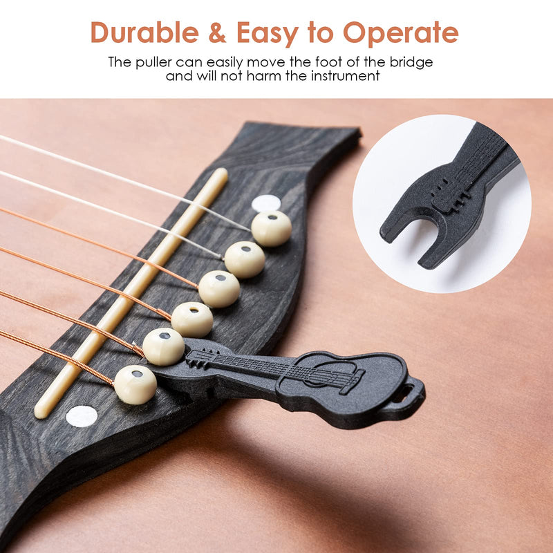 Olycism Guitar Accessories Kit 22 PCS with 5pcs Guitar Picks & 6pcs Bridge Pins with black & white & 2 sets of Guitar Bridge Saddle & Nut & Guitar Bridge Pin Puller for Acoustic Guitar
