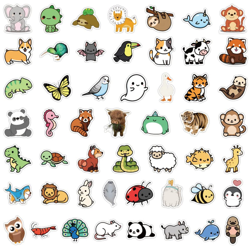 100 PCS Cute Animal Stickers, Reusable Vinyl Waterproof Stickers for Laptops, luggages & Skateboards, etc.…