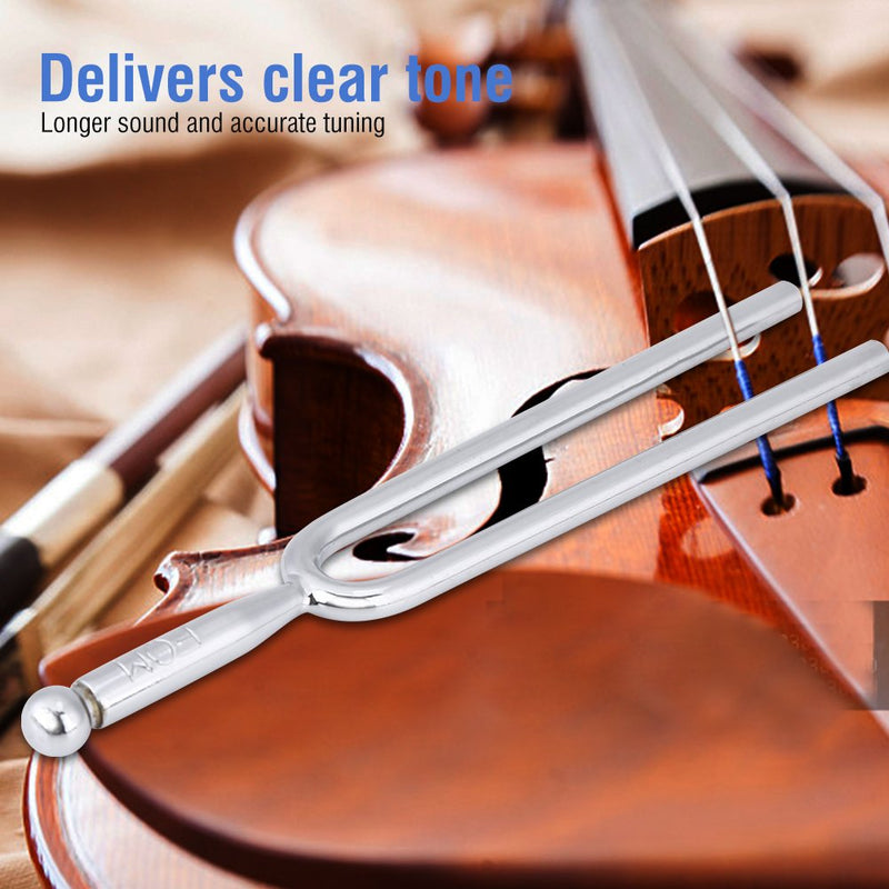 Turning Fork, Stainless Steel A 440 Hz Violin Guitar Tuner Instrument with Soft Shell Case