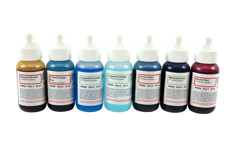 Vital Stain Kit, 7 Bottles of Different Stains for Microscope Slides - The Curated Chemical Collection by Innovating Science
