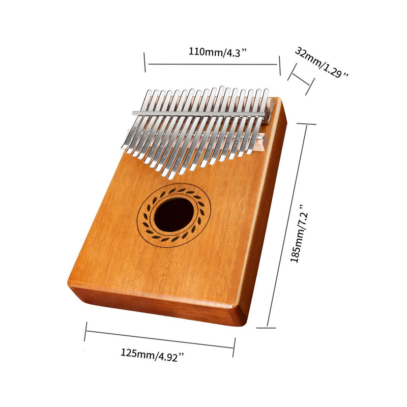 POMAIKAI Kalimba Thumb Piano 17 Keys, Portable Finger Piano with Study Instruction and Tune Hammer, Professional Mahogany Musical Instrument for Kids Adult Beginners(Red Brown) … Red Brown