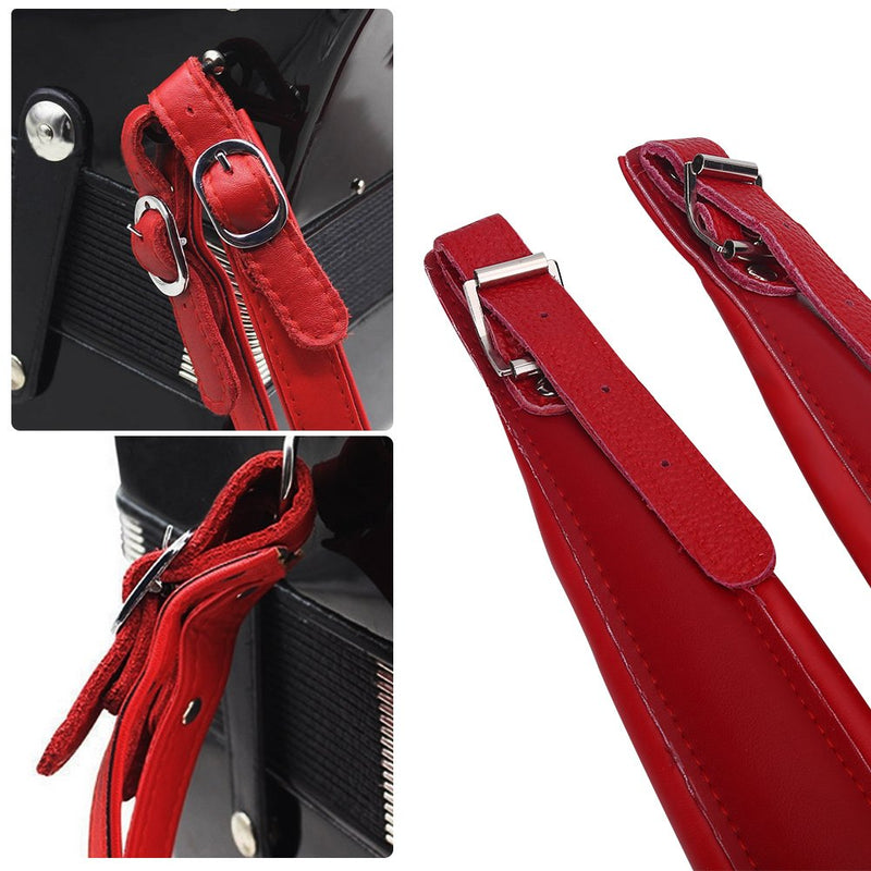 Dilwe Accordion Straps, PU Wear-Resistant Adjustable Thickened Accordion Shoulder Straps for 16-120 Bass Accordions Coffee