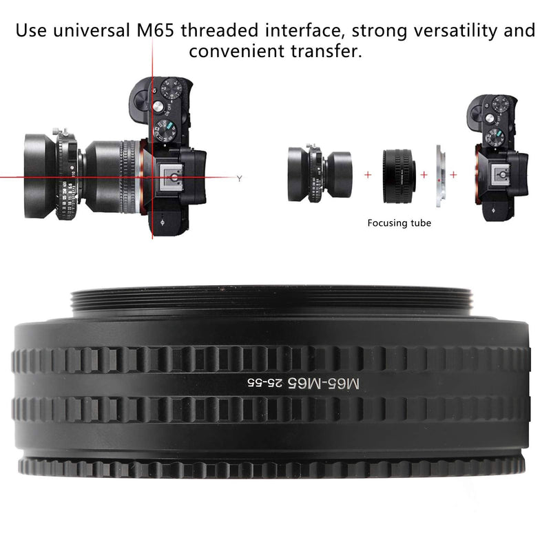 S erounder Focusing Helicoid Adapter, M65M65 2555mm Camera Adjustable Focusing Helicoid Adapter Macro Extension Tube Adapter Converter Connector