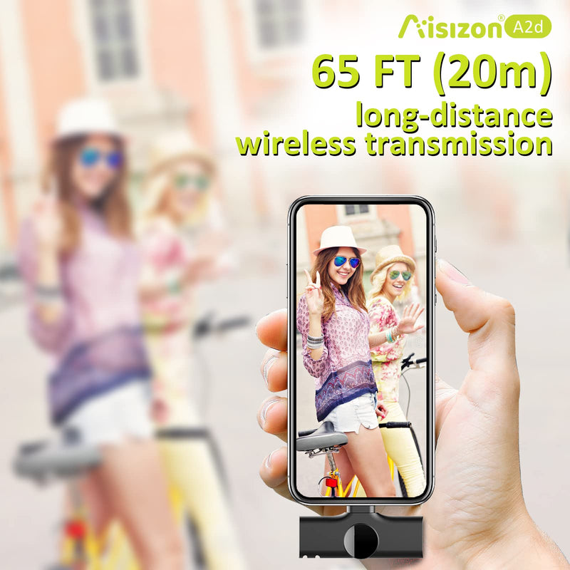 Aisizon Wireless Mics, Wireless Clip on Microphones, Lapel Microphone A2d One Pair Two, for Android Phone, iPhone, Laptop, Video Recording B