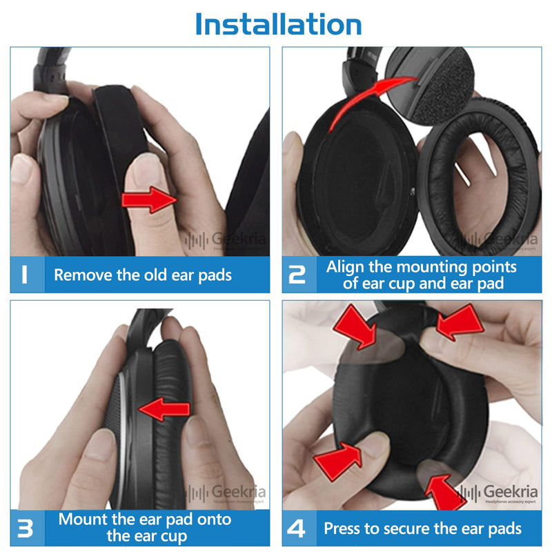 [AUSTRALIA] - Geekria QuickFit Replacement Ear Pads for Sennheiser HD598, HD598SE, HD598CS, HD598SR, HD599Headphones Ear Cushions, Headset Earpads, Ear Cups Repair Parts (Black) 