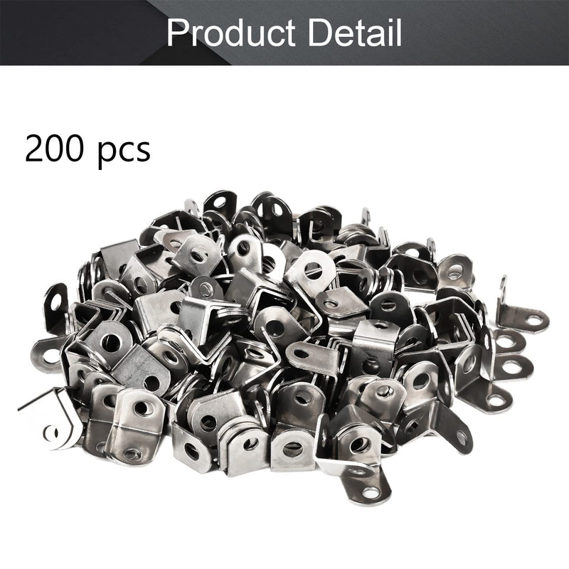 MroMax 50 PCS 0.71" x 0.71" L-Shaped Plating Angle Brace Color Zinc Iron Rracket Right Angle Joint Bracket Fastener Connection Angle Bracket