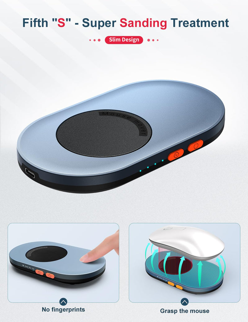 STARVIKY Undetectable Mechanical Mouse Jiggler, Ultra-Slim Automatic Mouse Mover, with On/Off Switch and Random Interval Timer, Active Mouse Moving Device, Driver-Free Mouse Wiggler Shaker Silently Large Ultra Slim
