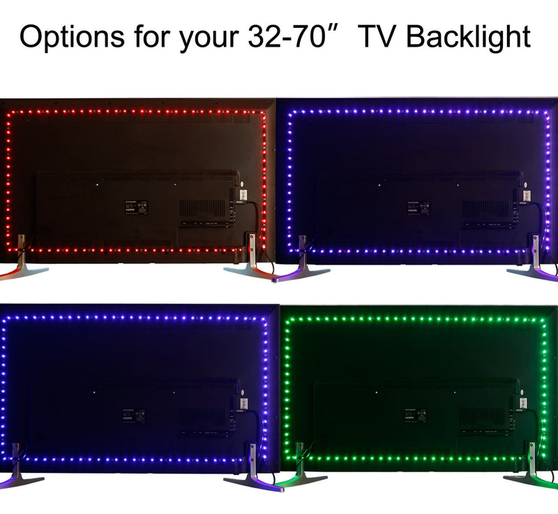 [AUSTRALIA] - SPARKE LED RGB TV Backlight USB Powered 3meter/9.9feet 5050 Flexible Strip Light Kit with RF Remote Controller for Large Screen TV/Monitor(45-70 Inches) 3m Bendable Rgb Strip 