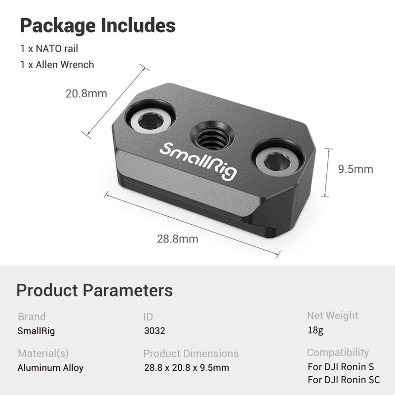 SMALLRIG NATO Rail for DJI Ronin S/SC Gimbal - 3032