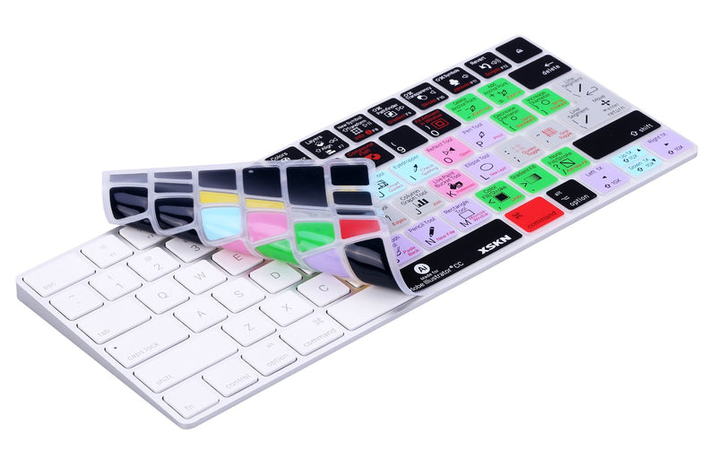 XSKN Magic Keyboard Adobe Illustrator Shortcut Keyboard Cover, Durable AI Hotkeys Silicone Keyboard Skin for Apple Magic Keyboard MLA22LL/A MLA22B/A (Not fit for Other Models)