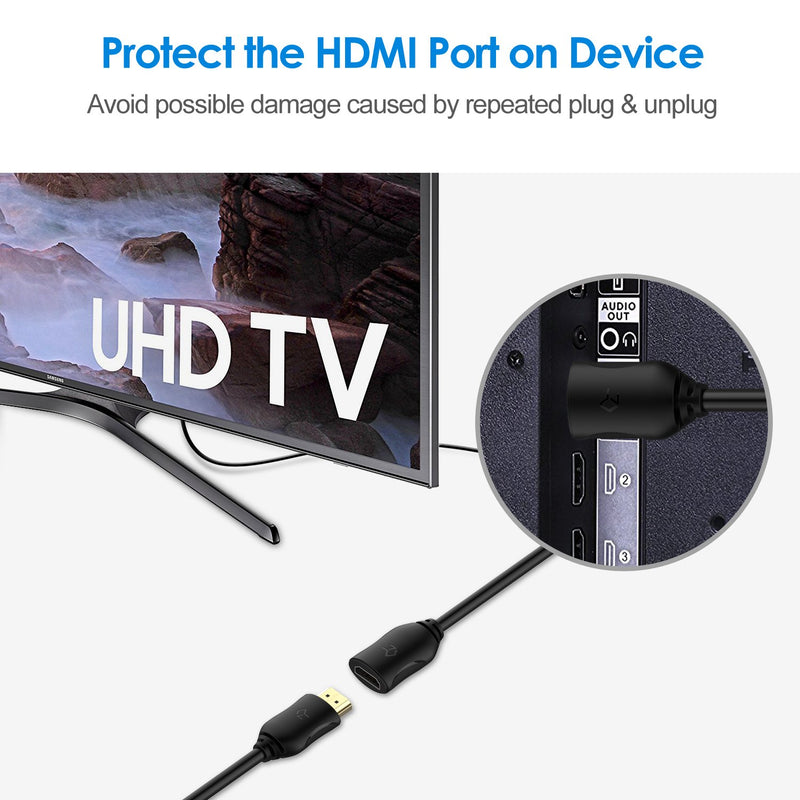 Rankie HDMI Extension Cable, High Speed HDMI Extension Cable Male to Female with Ethernet, 6 Feet
