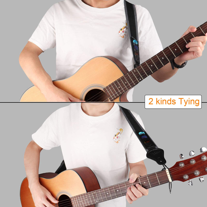 Mr.Power Guitar Strap with 3 Pick Holders for Electric/Acoustic Guitar (Nylon Strap) Nylon Strap