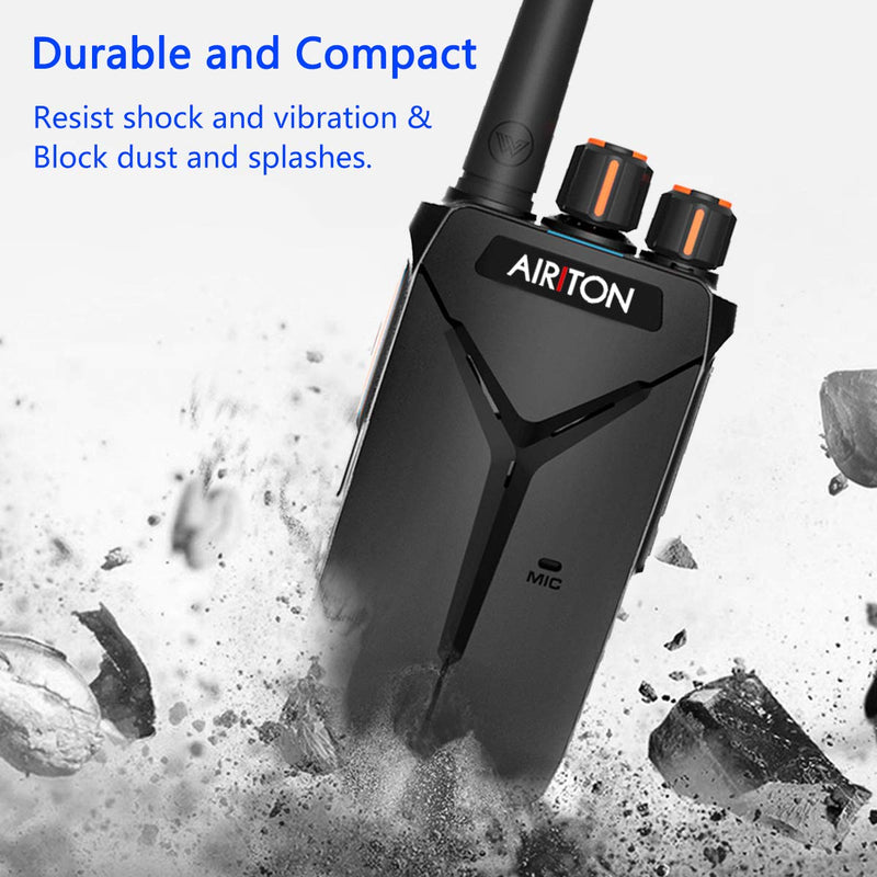 2 Pack AIRITON AI-1 Two Way Radio License Free 16CH CTCSS VOX Ham Amateur Radio Portable Rechargeable Walkie Talkie