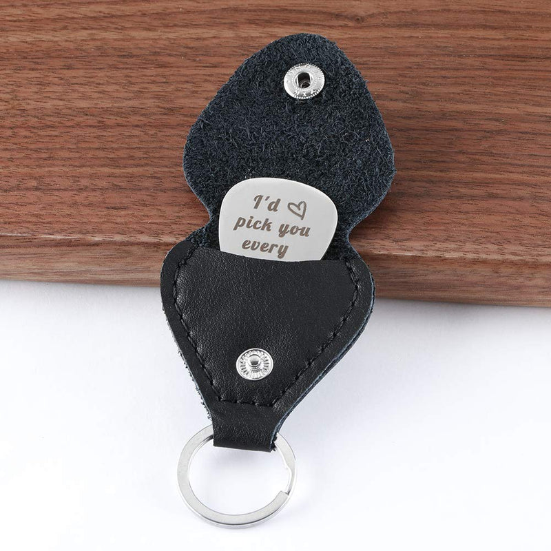 Valentine’s Day gift I Will Pick You up Every Time Guitar Pick Keychain Wedding Anniversary Gift for Musician Husband Boyfriend Fiance