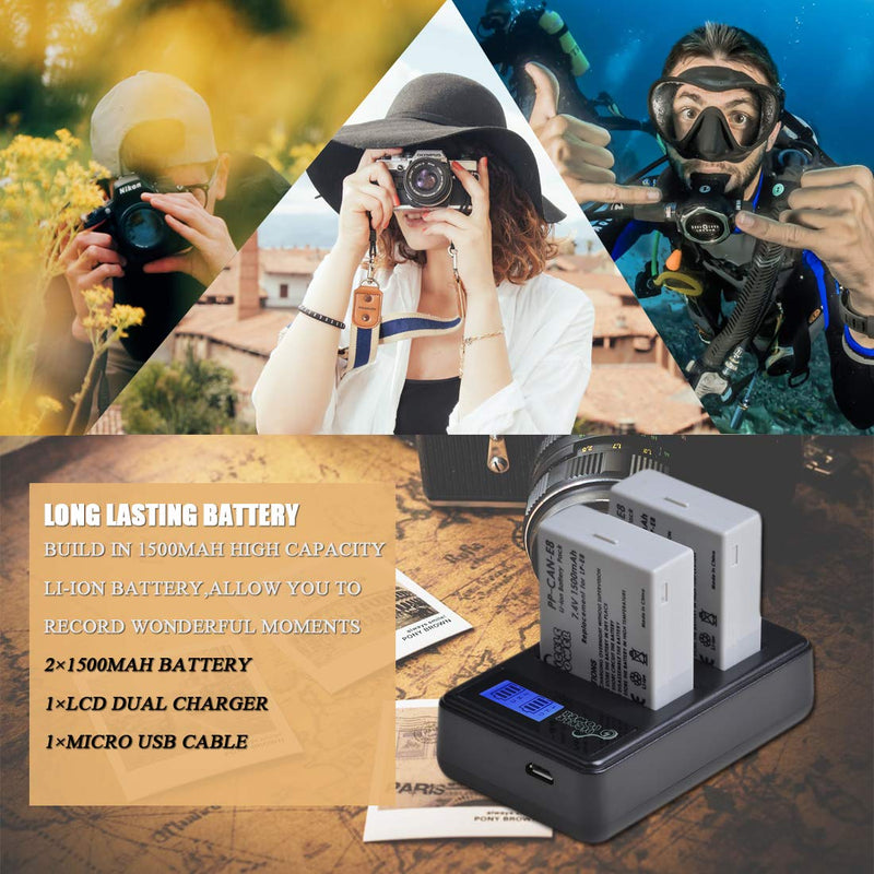 Pickle Power LP-E8 Battery(2 Pack) and LCD Dual Rapid Charger Compatible with Canon Rebel T3i T2i T4i T5i EOS 700D 650D 600D 550D Kiss X5 X4 Kiss X6