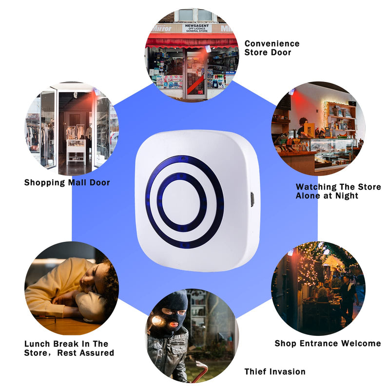 Motion Sensor Alarm ,Wireless Driveway Alarm Indoor Home Security Business Detector Alert System -Monitor&Protect Property - 2 Receiver and 3 PIR Sensor-38 Chime Tunes 2 Receiver+ 3 Sensor