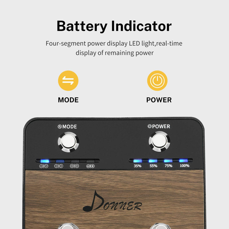 Donner DBM-1 Wireless Page Turner Pedal Teleprompter App Control Foot Pedal for Tablets Phones Rechargeable