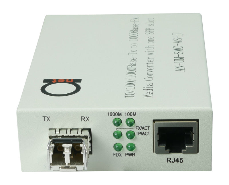 Multimode LC 850 nm Gigabit Fiber Media Converter - Includes SFP 550 m (0.34 Miles) LC – to UTP Cat5e Cat6 10/100/1000 RJ-45 – Auto Sensing Gigabit or Fast Ethernet Speed - Jumbo Frame - LLF Support