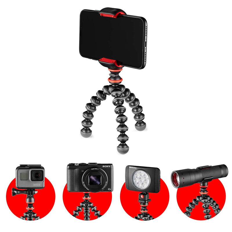 Joby JB01571-BWW GorillaPod Starter Kit, Flexible Mini Tripod with Universal Smartphone Clamp, GoPro and Torch Mount Up to 325 g Payload