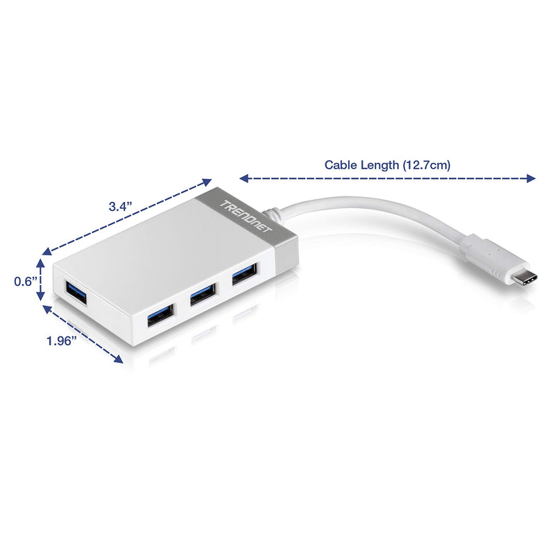 TRENDnet 4-Port USB-C Ultra-Mini Hub, TUC-H4E