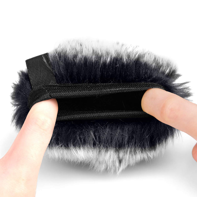 ChromLives Furry Windscreen Muff, Mic Cover Wind Muff, Outdoor Microphone Wind Cover Compatible with Zoom H5 H6 and More, Gray