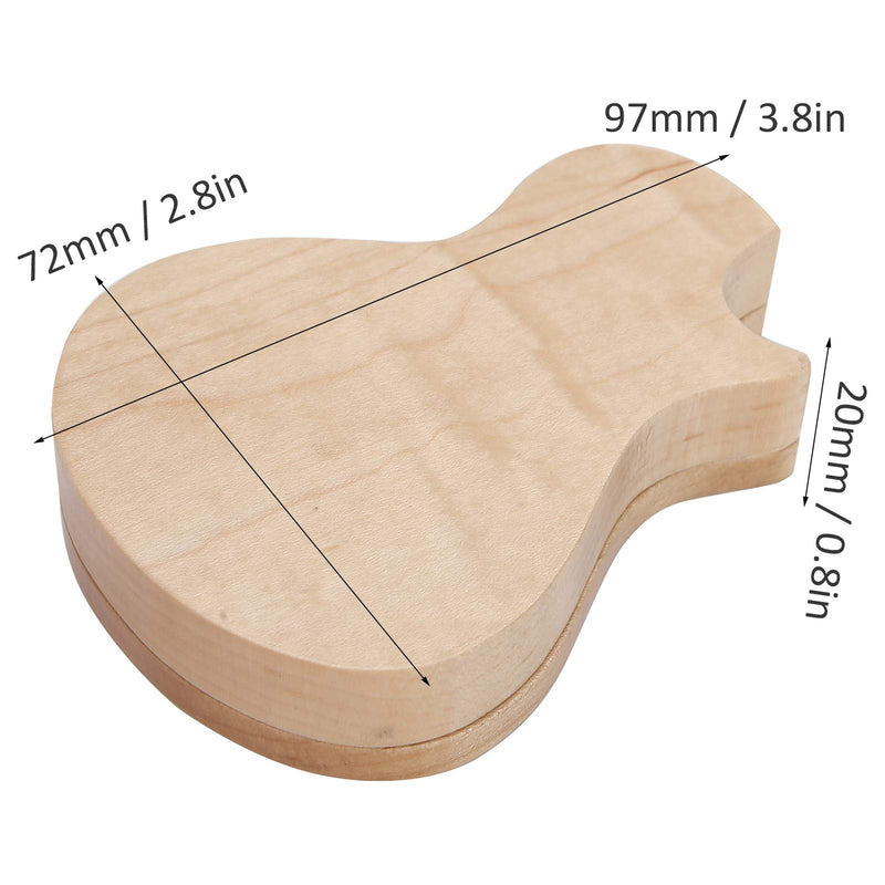 Wood Guitar Pick Box, Maple Solid Wood Box Guitar Pick Holder with 3 Picks Guitarist Gifts Musical Instrument Accessories